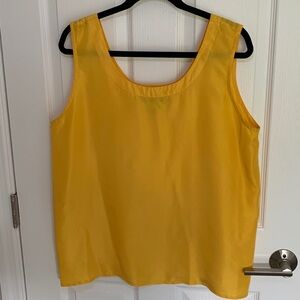 Pat Argenti yellow silk tank size large